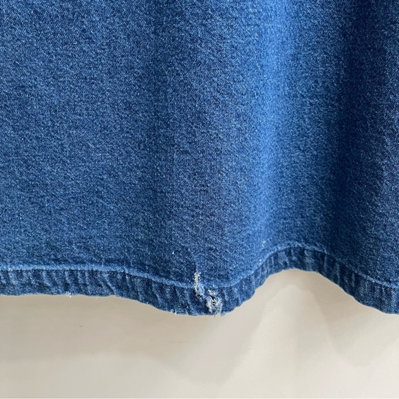 Vintage 90’s denim maxi jumper dress country chicken rooster patchwork appliqués - Picture 12 of 14